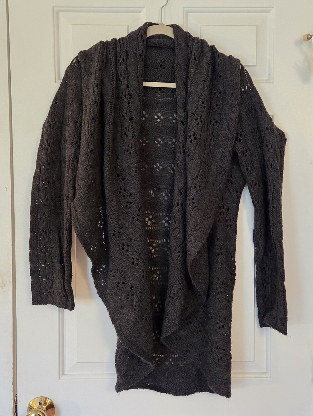 New York & Co Open Weave Crochet Shawl Cardigan